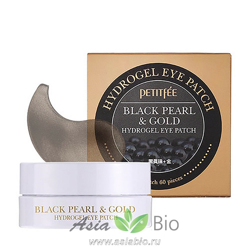 (78109) Хит - продаж - Гидрогелевые патчи для лифтинга кожи вокруг глаз с черным жемчугом и золотом " PETITFEE Black Pearl & Gold Hydrogel Eye Patch"