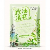 ( 2958) Маска тканевая на лицо " Bioaqua " c экстрактом зеленого чая - при жирной коже