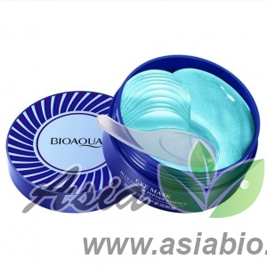 ( 90416 ) Маска - патчи гидрогелевые под глаза " Bioaqua Blue Copper Peptide Essence Eye Mask " с пептидами голубой меди - омоложение