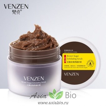 (37522) Скраб для лица очищающий " VENZEN " - " Brown Sugar Exfoliating Scrub"  с коричневым сахаром