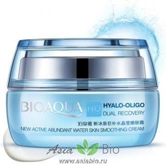 ( 6208) Крем для лица с олигомером гиалуроновой кислоты " BioAqua " Hyalo-Oligo Dual Recovery Smoothing Cream - увлажнение