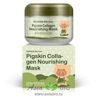 (0504) Коллагеновая маска "BIOAQUA" Pigskin collagen nourishing mask - питательная