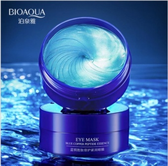 ( 90416 ) Маска - патчи гидрогелевые под глаза " Bioaqua Blue Copper Peptide Essence Eye Mask " с пептидами голубой меди - омоложение
